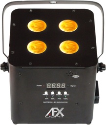 Pack de 8 Spots batterie PAR LED (4x12W) + case AFX